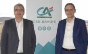 Eric Vial, président du Crédit Agricole des Savoie, aux côtés de Laurent Bennet, directeur général